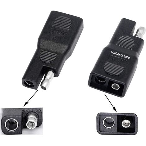 Adaptateur d'inversion de polarité SAE, connecteur d'extension Solaire à déconnexion Rapide SAE mâle à SAE Femelle pour Automobile, Batterie de Panneau Solaire (Paquet de 2) (1/5)