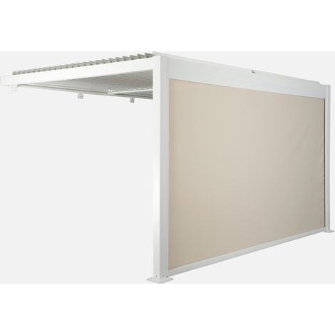 Pergola bioclimatica in alluminio addossata 4x3m + 1 tenda 4m (1/5)