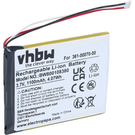 vhbw Akku kompatibel mit Garmin Nüvi 3598 3597, 3597LMTHD, 3597LMT, 3560LMT, 3560LM GPS Navigation Navi (1100 mAh, 3,7 V, Li-Ion) (1/5)