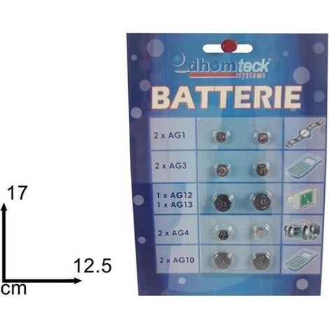 TrAdE Shop Traesio - Set 10 Pezzi Batteria A Bottone Varie Misure Per Orologi Elettronica -