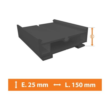 Elargisseur PVC Gris - 25mm x L.150cm (1/2)