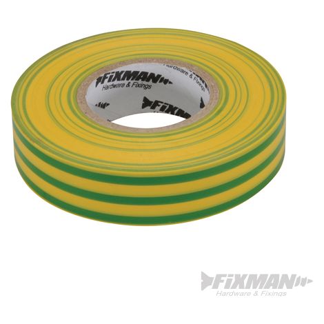 Fixman 192227 Insulation Tape 19mm x 33m Green/Yellow
