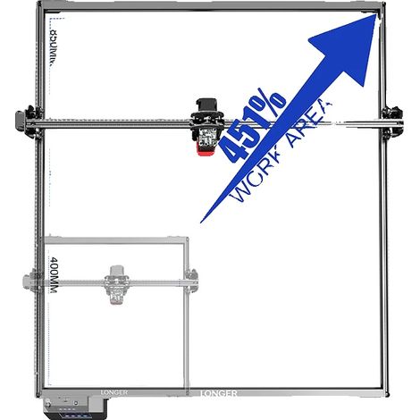 Kit d'extension pour graveur laser, alliage d'aluminium haute résistance, dimensions 500 mm x 500 mm, compatible avec LONGER RAY5, poids de 3,8 kg, prend en charge une vitesse maximale de 600 mm/s (1/5)