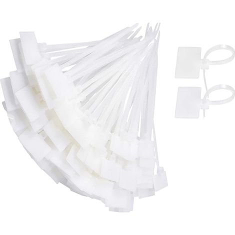 200PCS Attache Cable Blanc Etiquette Cable Electrique Plastique Cable Management Etiquette Cable Reseau Organisateur de Cordes pour Ordinateur La Télé Bureau Marquage des Fils (1/5)