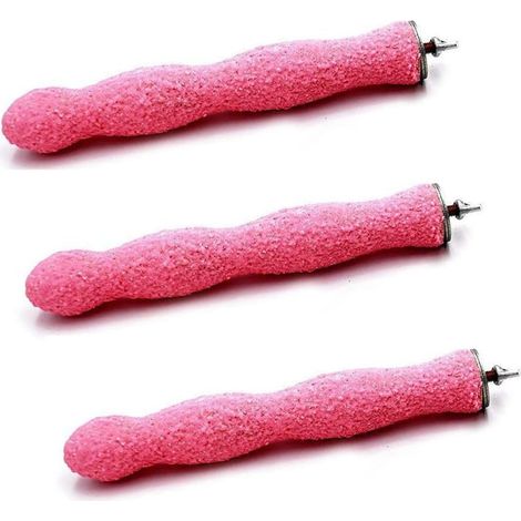 3 Pcs Sanding Rods for Birds Parrot Claw Beak Grinding Nail Grinding Bird Cage Parrot Sleeping Place Sandpaper Sanding Wand for Birds (Pink) (1/5)