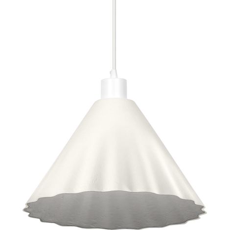 OSRAM Suspension Decor Pulp blanche en métal et papier mâché, E27, 310 mm de diamètre, abat-jour en matériau recyclé, durable grâce à sa source lumineuse remplaçable, montage simple (1/4)