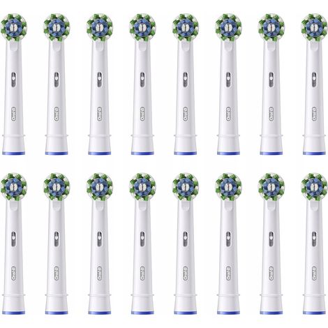 16 testine per spazzolino elettrico Oral-B Pro Cross Action bianche al 100% (1/3)