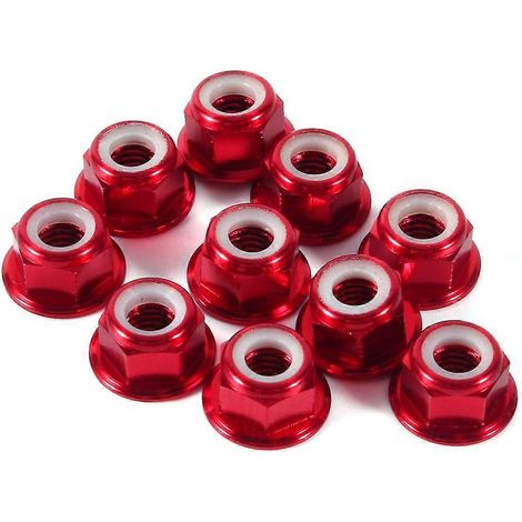 Écrous autobloquants hexagonaux M5 à insert nylon anodisé, lot de 10, en alliage d'aluminium (1/2)