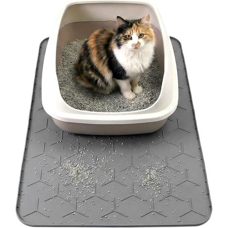 Silicone Cat Litter Mat – 86 x 56 cm, Grey (1/5)