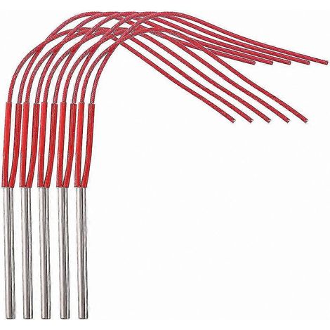 Lot de 5 éléments chauffants tubulaires en acier inoxydable 220 V, de 6 mm de diamètre, adaptés aux applications de chauffage industrielles. (1/5)