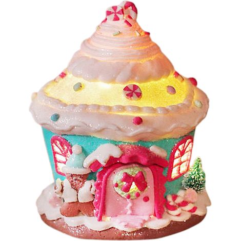 (Grünes Schloss) Weihnachtliche Bürodekoration mit verschneitem Haus, Deko-Accessoires für eine weihnachtliche Schloss- und Chaletszene (1/3)