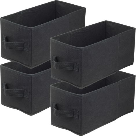 Boîte textile 15x31x15 noire - Lot de 4 (1/5)