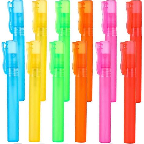 Lot de 12 mini flacons vaporisateurs colorés, flacons stylo à parfum, flacons vaporisateurs portables vides (1/4)