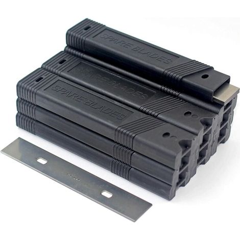 Lames Grattoir 4 Pouces 100 Pièces Acier Inoxydable Remplacement Décalcomanies Autocollants Vinyle Adhésif Papier Peint (1/4)