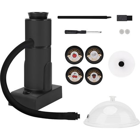 Smoking Gun, Fumoir de Cuisine avec Couvercle en Forme de Dôme et 4 Copeaux de Bois, Pistolet à Fumée Fumoir à Viande pour Barbecue, Boissons, Fromages, Cocktails, Steak Sous Vide (1/5)