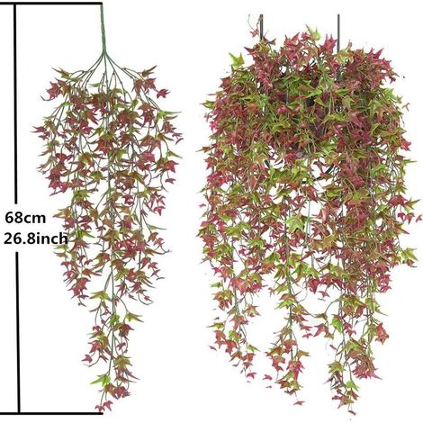 Künstliche Hängepflanze Efeu, künstliche Hängepflanzen für den Außenbereich, z. B. für Veranda, Terrasse, Bogen, Balkon, Gartenkorb, Hochzeitsdekoration – 3er-Pack/70 cm – Sunny (1/3)