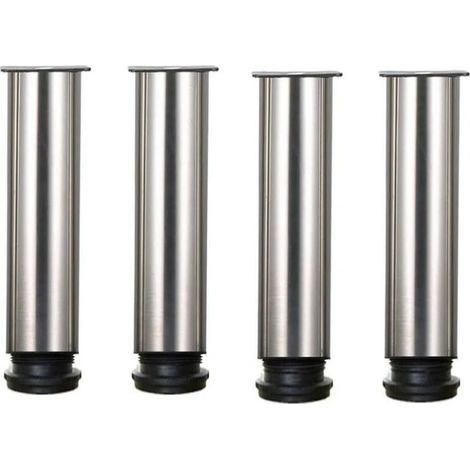 Pied de meuble-Lot de 4 Pieds de meubles de hauteur réglable en acier inoxydable pour canapé table armoires - 25cm - 25cm - (1/4)