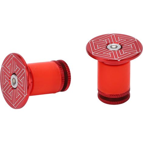1 Paire de Poignées de Vélo en Alliage d'Aluminium - Bouchons de Guidon de Sécurité Rouge (1/5)