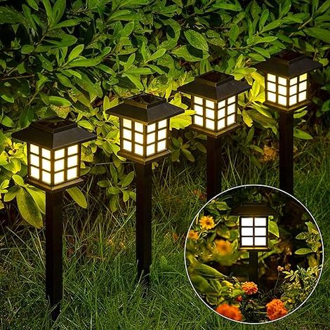 Lampes solaires d'extérieur étanches pour jardin, paysage, chemin, cour, terrasse, allé,135×190×83mm,1PC,Lumière blanche (1/5)