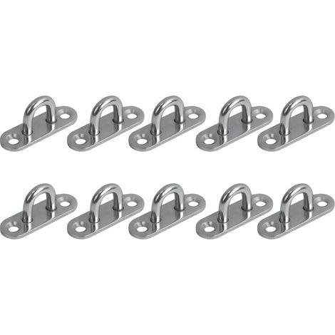 10 Pcs Pontet Inox 45mm Crochet Plafond Fixation Voile d'Ombrage Anneau (1/5)