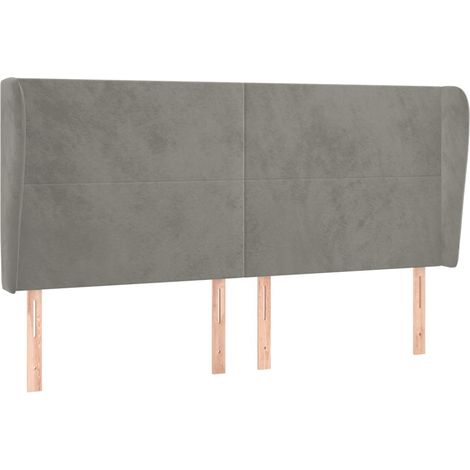 Maison Exclusive - Testiera ad Orecchio Grigio Chiaro 163x23x118/128 cm in Velluto