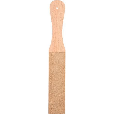 Doppelseitiger Lederabziehstein mit Holzgriff, Messerschärfwerkzeug, 28 x 4 x 15,5 cm (1/5)