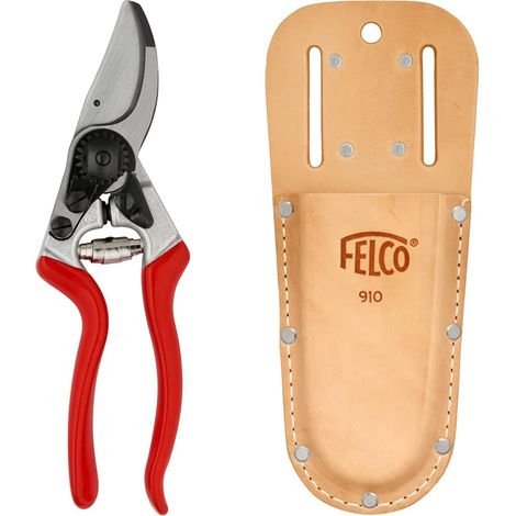 Sécateur coupe ø 25 mm longueur 210 mm sécateur pour gauchers poignées en aluminium fourreau pour sécateur étui en cuir véritable avec passant clip s'attache à la ceinture (1/5)