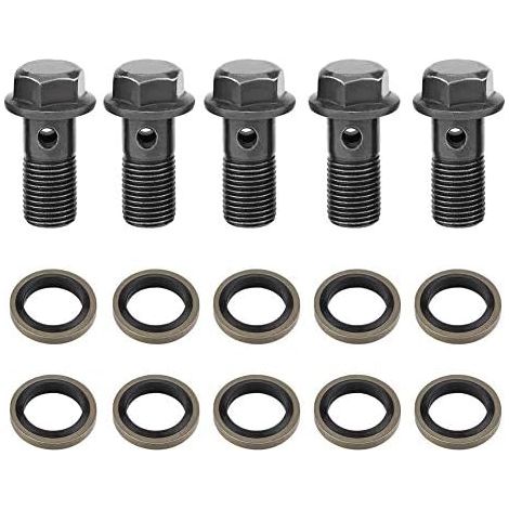 para montaje de banjo doble para perno de banjo de freno m10x1 Pernos y arandelas de banjo de motocicleta para pinza de freno de cilindro maestro M10 x1.25 / M10 1.0 mm (M10 × 1 mm) (1/5)