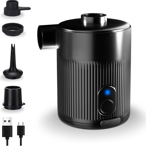 Pompe À Air Rechargeable Portable – 5000 Pa, 450 L/Min, 4 Buses, pour Matelas Gonflable, Bateau, Camping, Piscine, Sac Vide (1/5)