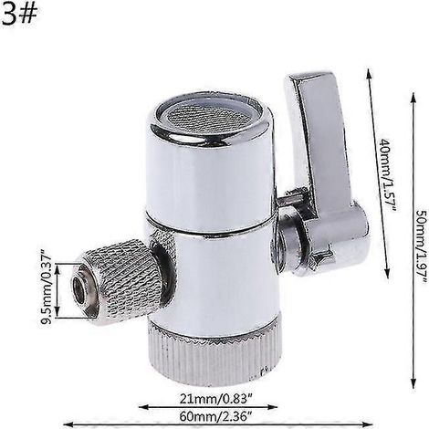 Robinet de filtre à eau, vanne de dérivation, système d'osmose inverse, connecteur de tube 1/4", 2 5/8", 3/8" - mxbc-3 (1/5)