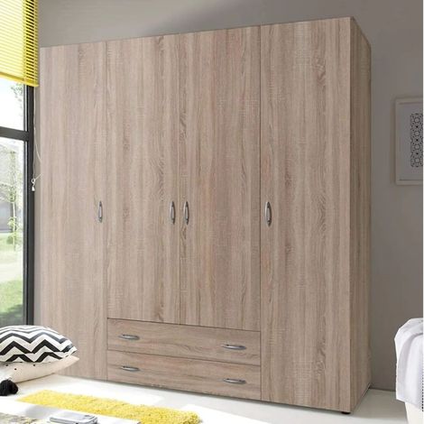 Armadio 4 ante 2 cassetti Seba 4 colore rovere sonoma (1/5)