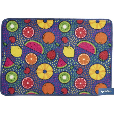 Zerbino d'ingresso con stampa digitale di frutta 50x70cm in poliestere e PVC