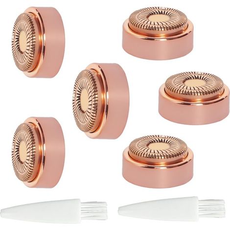 Ersatzköpfe der zweiten Generation für die Gesichtshaarentfernung (kompatibel mit dem Haarentfernungsgerät Finishing Touch Flawless) (6 Ersatzköpfe, 2 Bürsten)