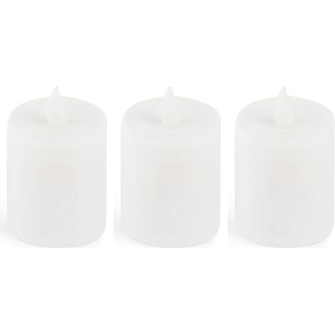 Lot 3 bougies LED extérieures blanches piles combustion prolongée