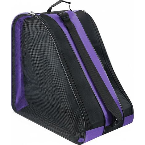 Children's Roller Skate Carrying Bag, Equipment Bag, Two-Tier Structure for Skates, Knee Pads and Helmet, Durable Oxford Nylon Fabric, Purple (1/5)