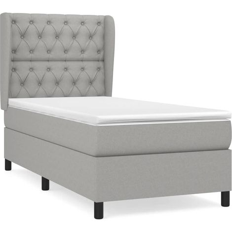 Maison Exclusive - Boxspringbett mit Matratze Hellgrau 80x200 cm (1/5)