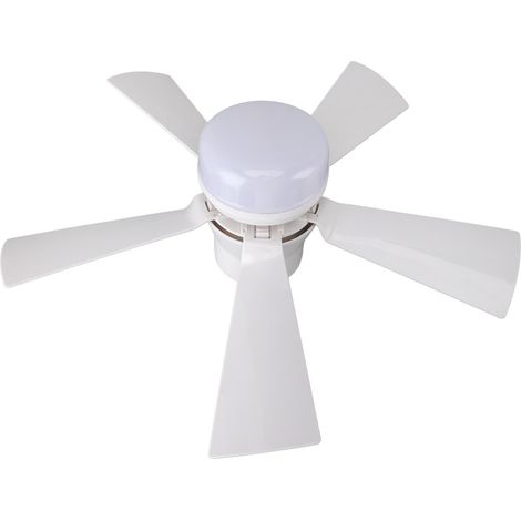 Petit plafonnier ventilateur intensité réglable 3 teintes 3 vitesses minuterie 1h 2h 4h E26 télécommande chambre cuisine 85-265V blanc (1/5)