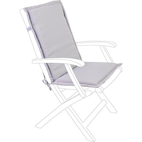 Cuscino per sedia e poltrona con Schienale Medio in materiale idrorepellente -Antracite / Kit da 4 Pezzi / Olefin