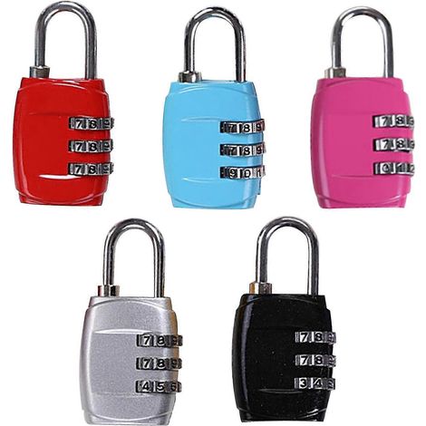 Mini cadenas, cadenas à combinaison à 3 chiffres, réinitialisable, étanche. (1/5)