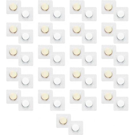 Juego de 21 pares de imanes para costura, accesorios de costura, botón magnético de 1,5 cm, cierre magnético oculto, accesorios para costura, bolsos, ropa y trabajos en cuero. (1/5)