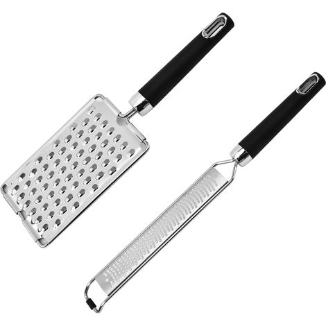 JSSEVN - Juego de 2 ralladores de queso y cítricos de acero inoxidable, rallador manual de parmesano, utensilios de cocina (1/5)