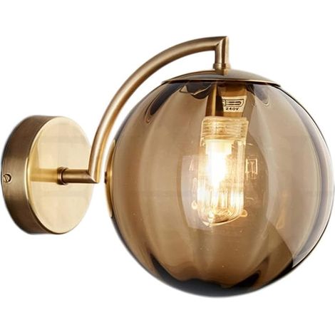 MINKUROW Lampada Da Parete Per Sfondo Del Soggiorno Lampada Da Parete Creativa Con Sfera In Vetro Colorato Lampada Da Comodino Per Camera Da Letto Moderna E Minimalista (1/5)