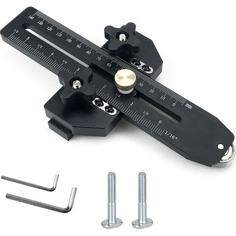 Gabarit fin en alliage d'aluminium, guide de gabarit de scie à table étendue pour répéter les coupes à bandes étroites, guide de déchirure rapide et fin pour fente en T de 9,5 x 1,9 cm (1/5)