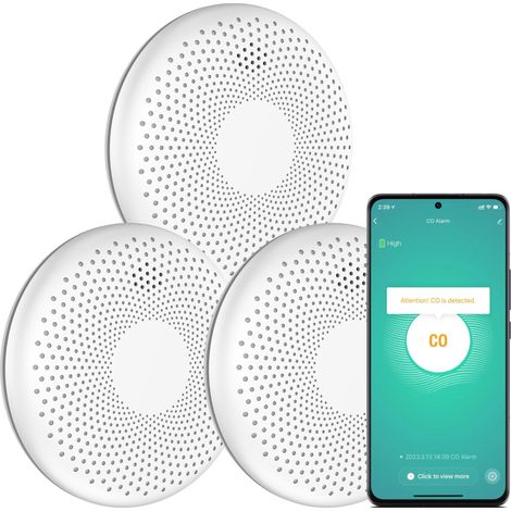 Détecteur de fumée et de monoxyde de carbone Aroha Smart Connect WiFi - Batterie 10 ans - Alarme incendie et CO - 3 pièces (1/5)
