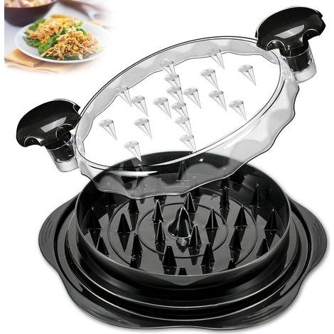 Broyeur de poulet Twist pour la cuisine, hachoir manuel pour poitrines de poulet, pour aliments hachés, viande et légumes (noir) (1/5)