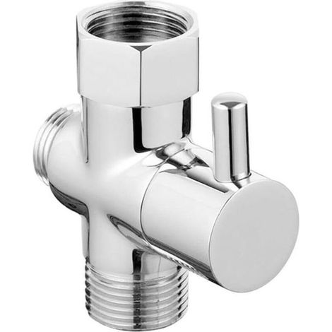 Valve 3 voies en laiton massif G1/2" Douchette Composants de Douche Raccord universels (1/5)