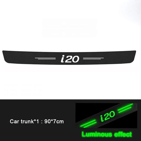 (Coffre,1 pièce) Autocollants lumineux pour seuil de porte de voiture HYUNDAI I20,protection pour pare-chocs arrière et coffre,film anti-rayures pour pédale d'entrée de voiture (1/3)