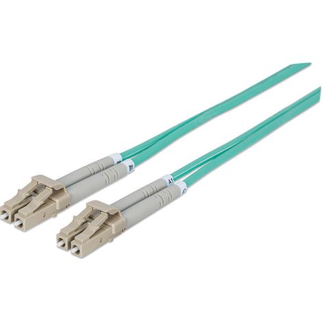 Intellinet 750868 cable de fibra optica 1 m om3 lc aqua (1/4)