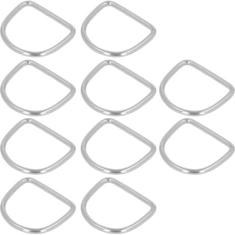 Set aus 10 halbkreisförmigen D-Ringen aus Edelstahl 316 für die Kajak-Befestigung (40 x 37 x 4 mm). (1/5)