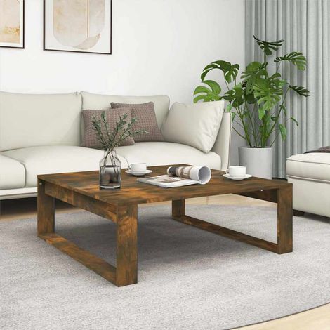 vidaXL Mesa de centro madera de ingeniería roble ahumado 100x100x35 cm (1/5)